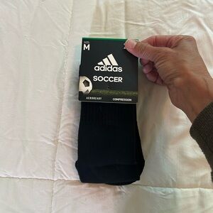 LEAVING CLOSET! NWT Adidas soccer socks. Over the calf length. Black. Adult MED